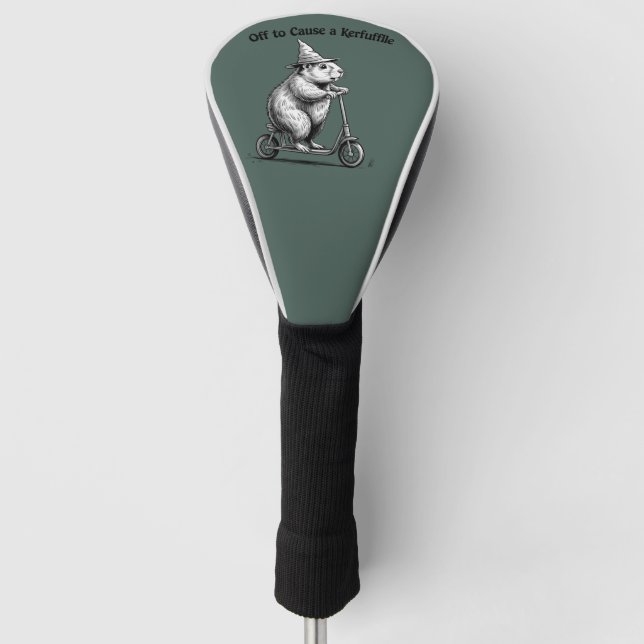 Off To Cause A Kerfuffle Funny Groundhog Scooter  Golf Headcover (Vorderseite)
