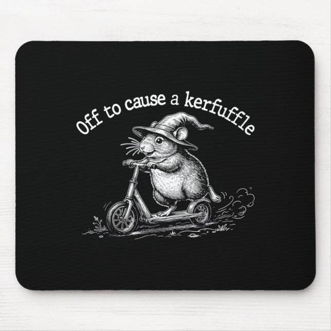 Off To Cause A Kerfuffle Funny Groundhog Scooter M Mousepad (Vorne)