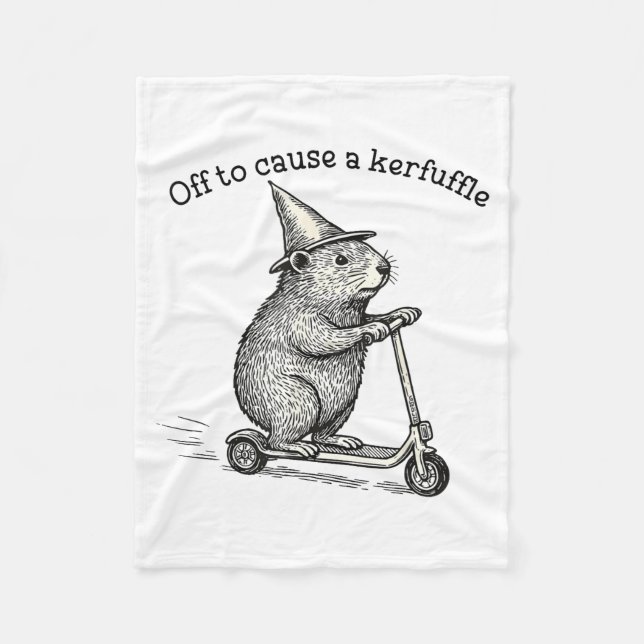 Off To Cause A Kerfuffle Weirore Sayings Funny Mem Fleecedecke (Vorderseite)