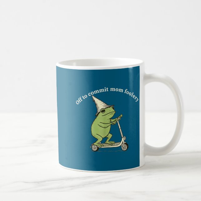 Off To Commit Mom Foolery Funny Frog Meme  Kaffeetasse (Rechts)