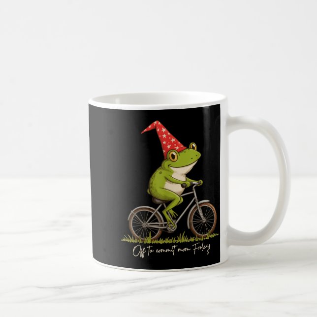 Off To Commit Mom Foolery Funny Frog Meme  Kaffeetasse (Rechts)