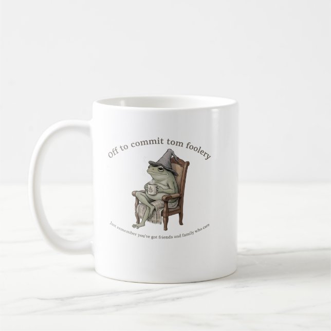 Off to Commit Tom Foolery Cozy Frog Mug (Gauche)
