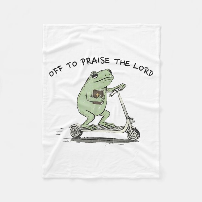 Off To Praise The Lord, Funny Christian  Fleecedecke (Vorderseite)