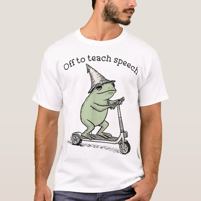 Off To Teach Speech Slp Whimsical Frog Speech  T-Shirt (Vorderseite)