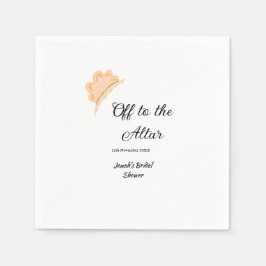 Off to the altar orange cap hat bridal shower name serviette