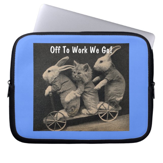 "off to work" - Notebook-Sieb Laptopschutzhülle (Vorderseite)