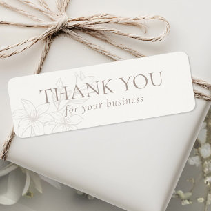 Off-White   Chic Floral Minimal Packaging Label