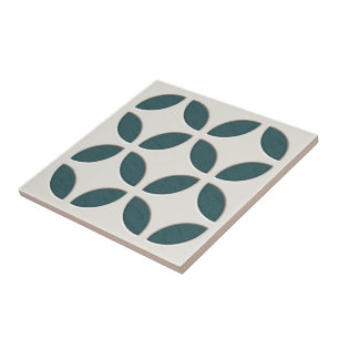 Off-White Ivory Dark Aquamarine grüne ethnische Mo Fliese