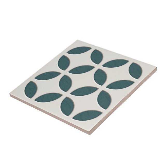 Off-White Ivory Dark Aquamarine grüne ethnische Mo Fliese (Seite)