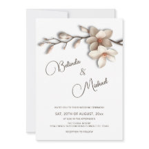 Off White Magnolia Erhabener Effekt Blumenhochzeit