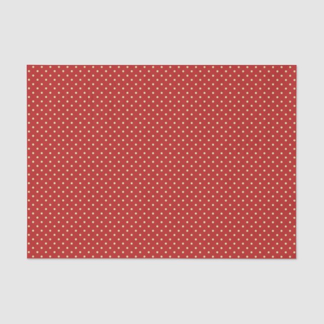 Off-White Polka Dots auf Red Seidenpapier (Vorderseite)