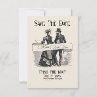 Offbeat Wedding Save the Date, Viktorianisch