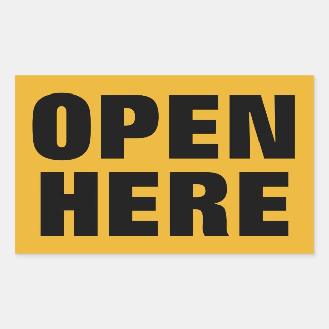 OFFEN RECHTECKIGER AUFKLEBER (Vorderseite)