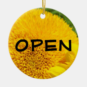OFFEN-Schild Geschlossen-Schild-Ornament Gelbe Son Keramikornament