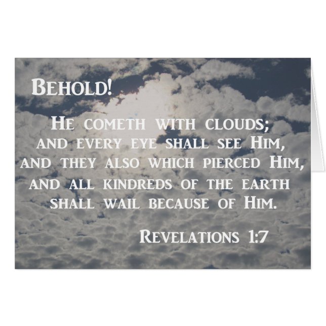 Offenbarung 1:7 Siehe, Er kommt mit Wolken (Vorderseite (Horizontal))