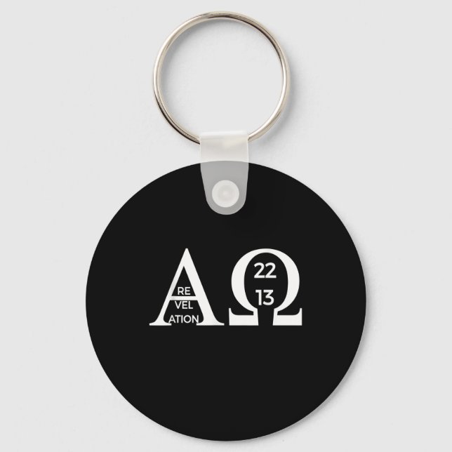 Offenbarung 2213 Alpha Omega T - Shirt Bible Chris Schlüsselanhänger (Vorderseite)