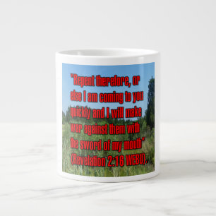Offenbarung 2:16 WEBU-Tasse Jumbo-Tasse