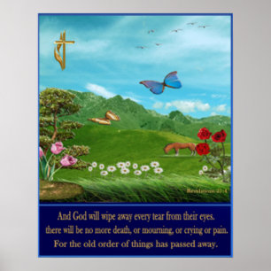 Offenbarungen 21:4 Schrift-Poster Poster