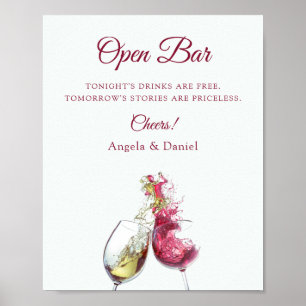 Offene Bar Eleganter Roter und Weißer Wein Tanz Ho Poster