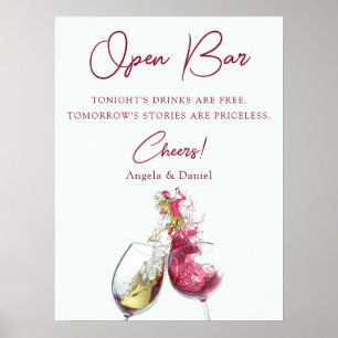 Offene Bar Eleganter Roter und Weißer Wein Tanz Ho Poster