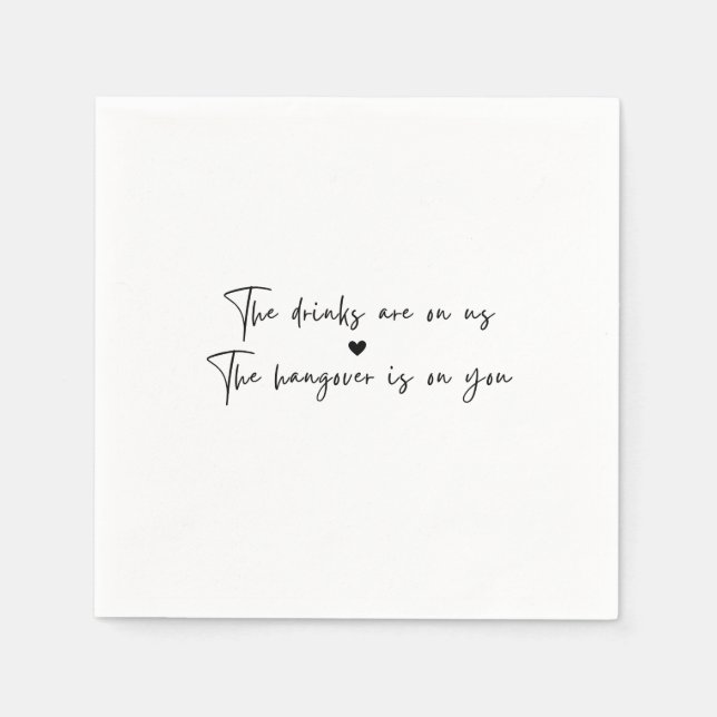 Offene Bar Napkins für Hochzeiten oder Party Serviette (Vorderseite)