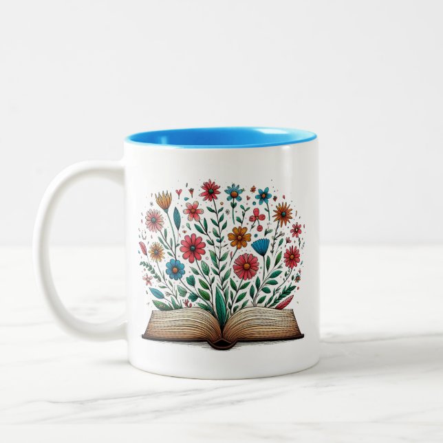Offene Blume Zweifarbige Tasse (Links)