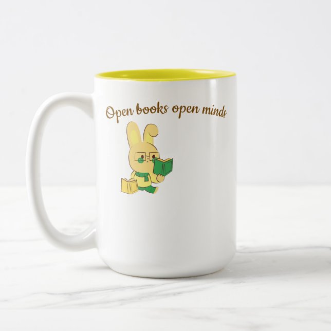 Offene Bücher Zweifarbige Tasse (Links)