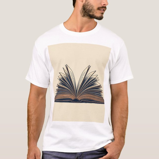 Offene Buchseiten Literarische Escape Infinite St. T-Shirt (Vorderseite)