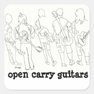 offene Carry-Gitarre Quadratischer Aufkleber