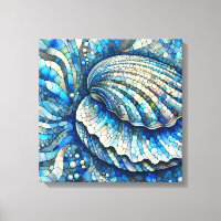 Offene Clam Muschel Mosaik Design in der Blues
