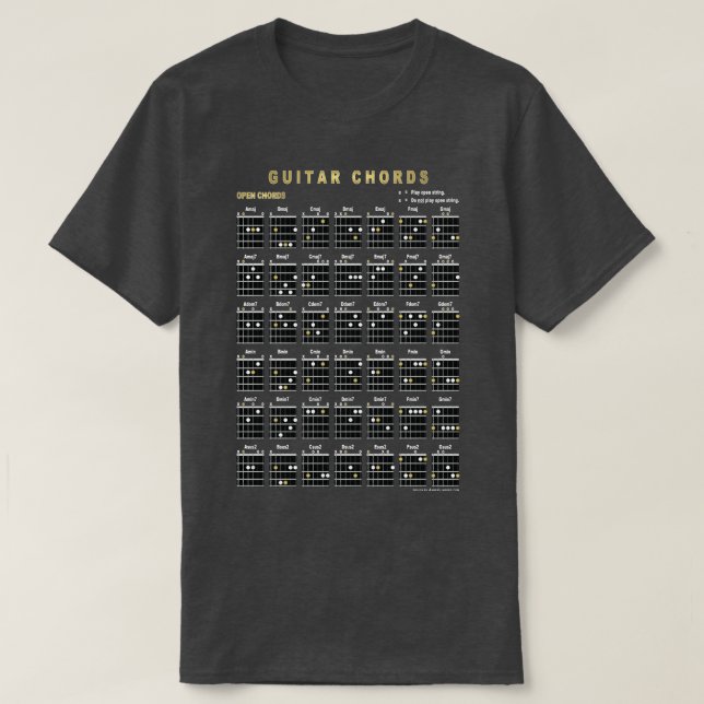 Offene Gitarren-Akkorde vorne und hinten T-Shirt (Design vorne)