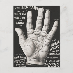 Offene Hand, Handlesen Postkarte