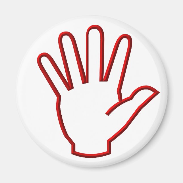 Offene Hand/hohe Fünf/Welle Magnet (Vorne)