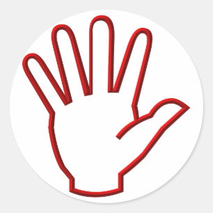 Offene Hand/hohe Fünf/Welle Runder Aufkleber
