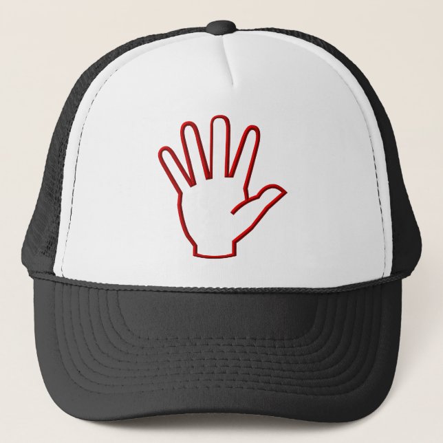 Offene Hand/hohe Fünf/Welle Truckerkappe (Vorderseite)