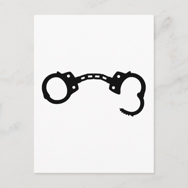 Offene Handschellen Postkarte (Vorderseite)
