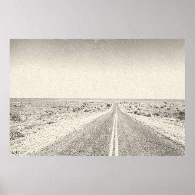 Offene Straße Wüstenfotografie Künstlerin drucken Poster (Vorne)