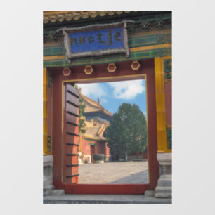 Offene Tür in der verbotenen Stadt - Peking, China Fensteraufkleber