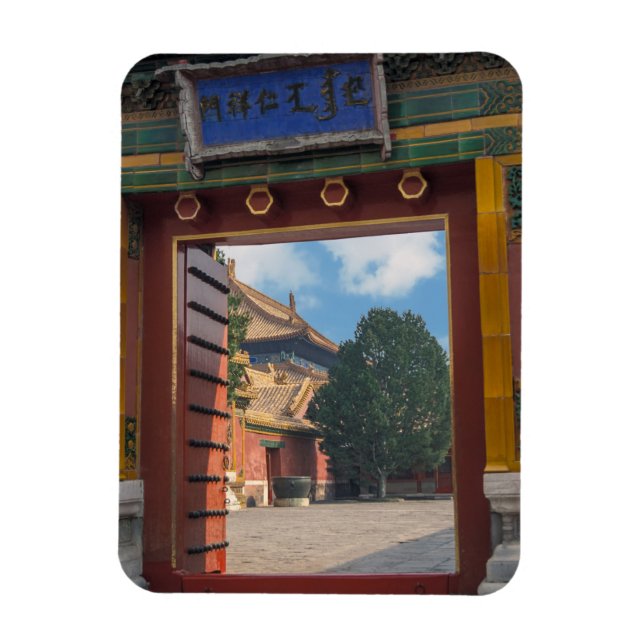 Offene Tür in der verbotenen Stadt - Peking, China Magnet (Vertikal)
