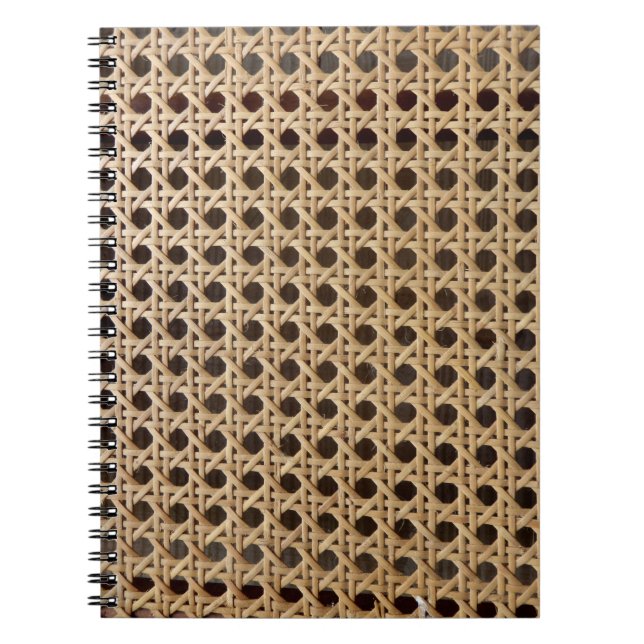 Offene Webart-Rattan-Stock-Foto-Notizbuch Notizblock (Vorderseite)