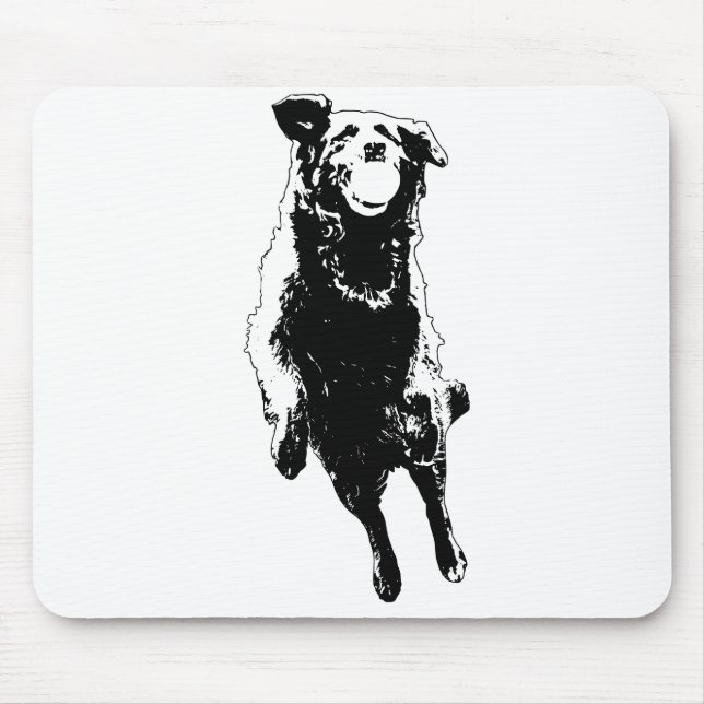 Offene Weiße, scharfe Pose Mousepad (Vorne)