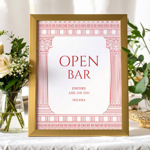 Offener Bar Plakat für Göttinnen-Party