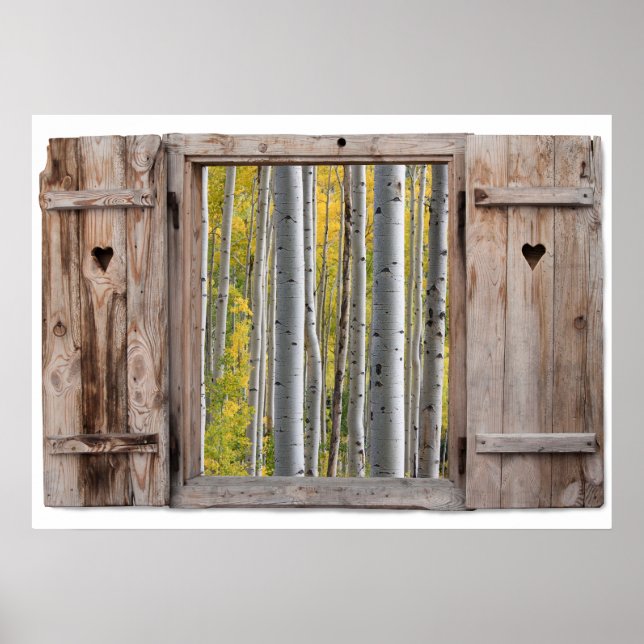 Offener Blick auf den Birnenwald aus Holz Poster (Vorne)