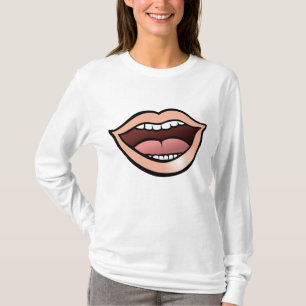Offener Mund Lippen Zähne Zunge T-Shirt