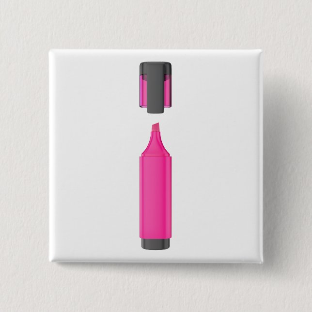 Offener rosa Leuchtstift Button (Vorderseite)