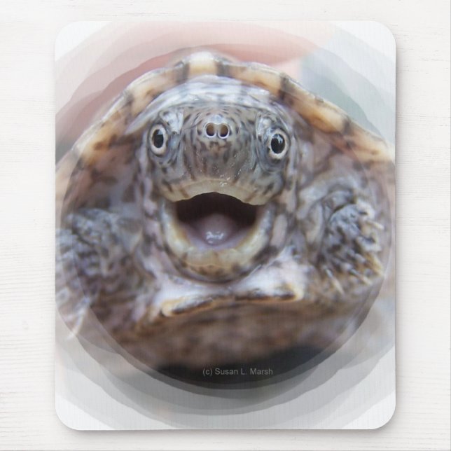 Offener runder Rahmen des Schildkrötemunds wütende Mousepad (Vorne)
