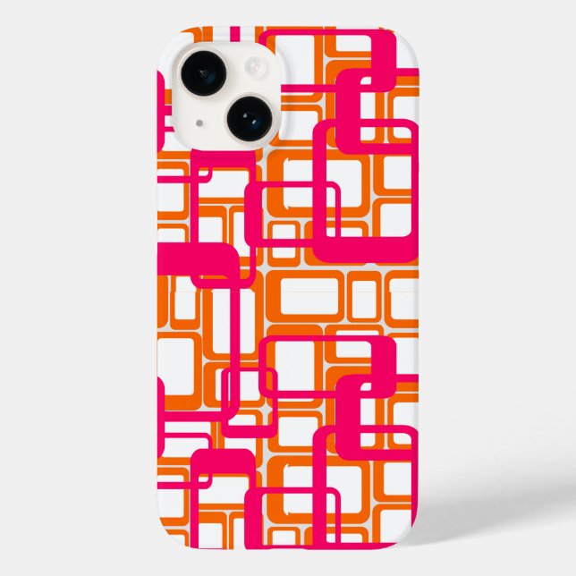 Offenere moderne Rechtecke Mitte des Jahrhunderts Case-Mate iPhone 14 Hülle (Rückseite)