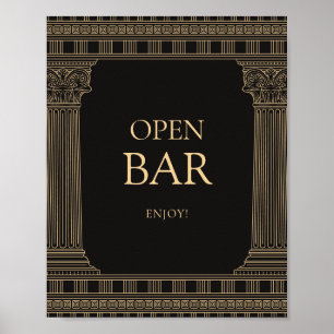 Offenes Bar-Schild für griechische Party mit INDIV Poster
