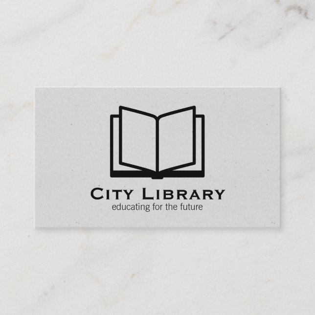 Offenes Buch (graue Textur) Visitenkarte (Vorderseite)