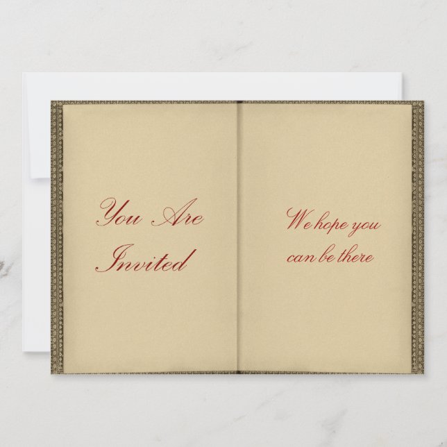 Offenes Buch - Vintage Einladungen (Vorderseite)